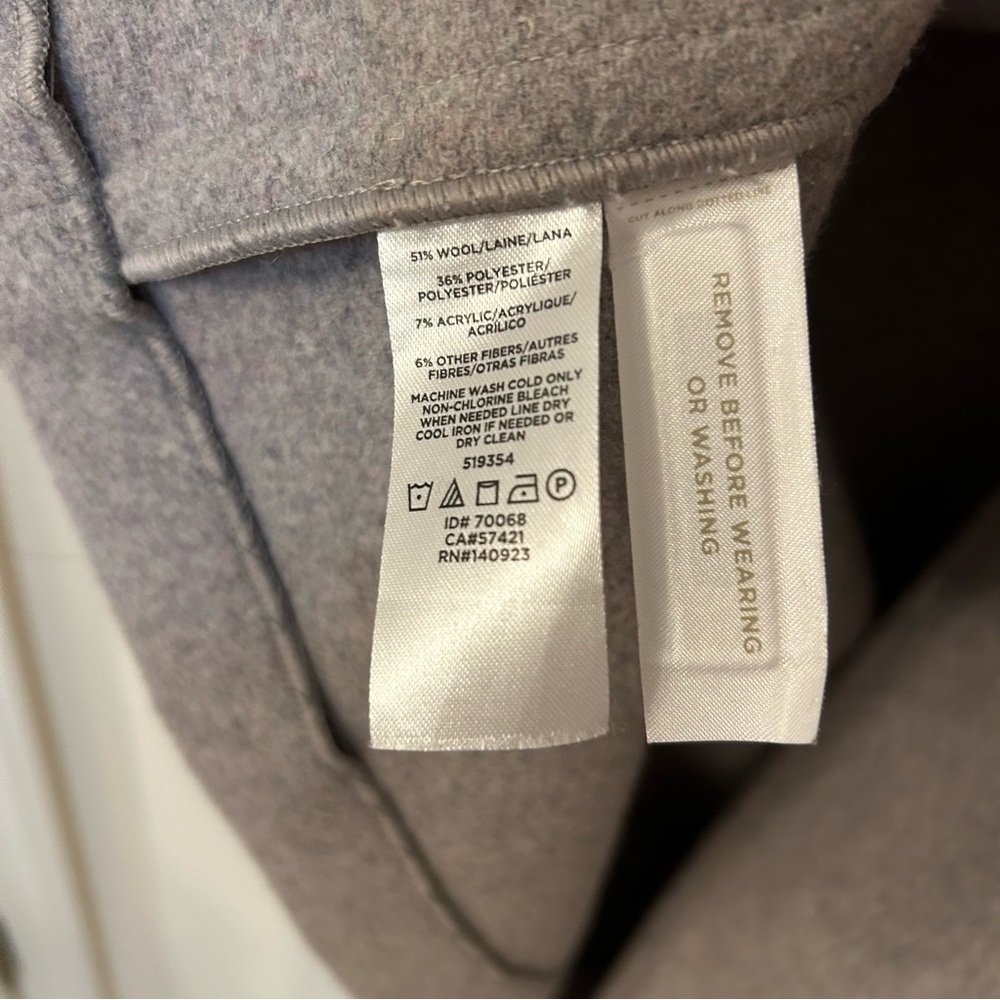 LOFT Wool Blend Double Breasted Coat in Light Gray Size XSP - Picture 7 of 10